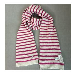 American Eagle Vintage Y2K Striped Knit Scarf Pink Cream Wool Blend 70X7 Winter